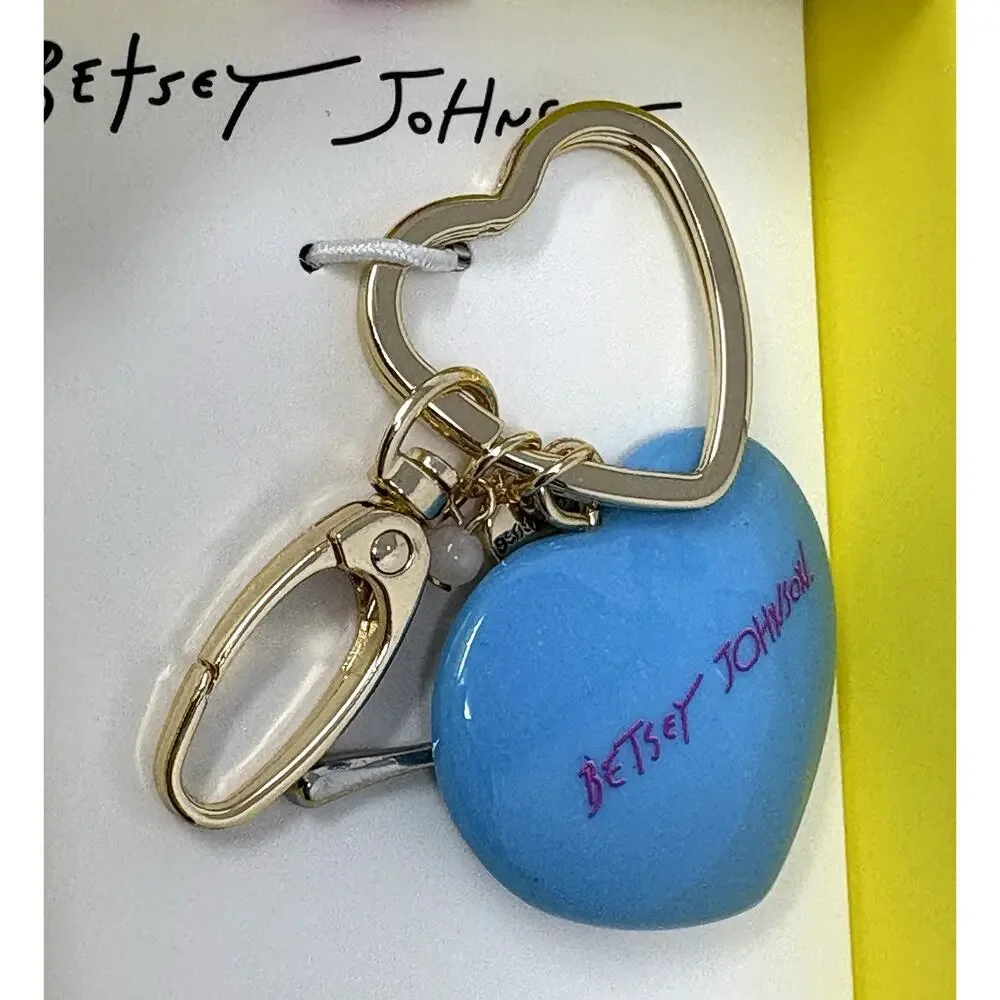 Betsey Johnson Cereal Bowl Key Fob Chain Ring Bag Charm Keyring Keychain 4” NWT